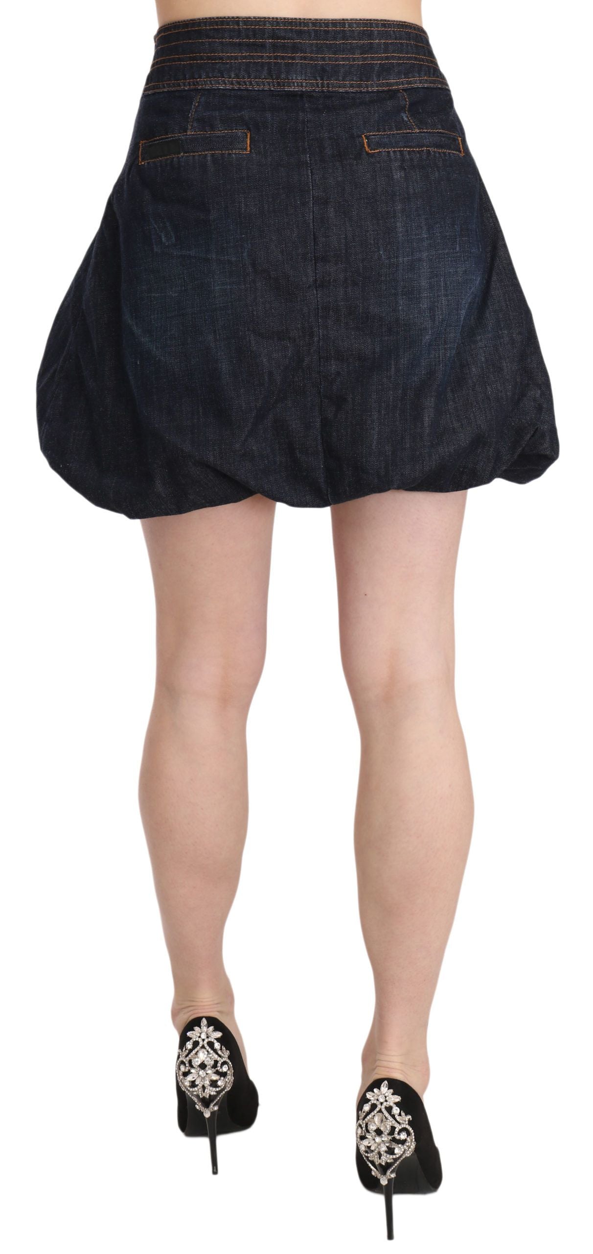 Exte Chic Dark Blue A-Line Mini Skirt