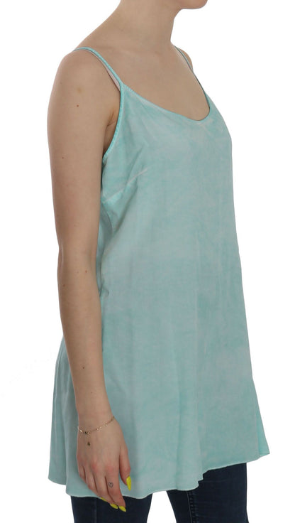 Ermanno Scervino Elegant Spaghetti Strap Sleeveless Blue Top