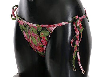 Dolce &amp; Gabbana Elegant Rose Pattern Bikini Bottom