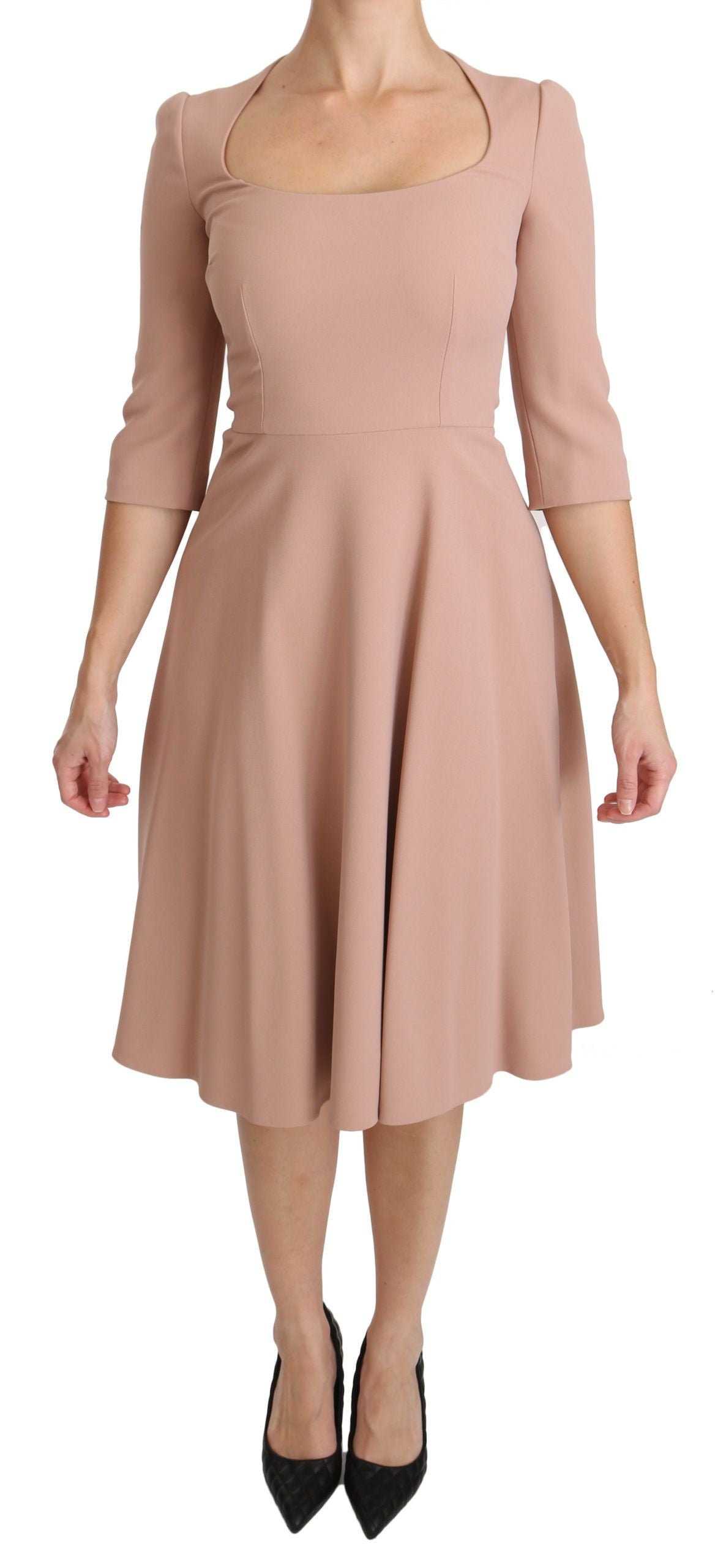 Dolce &amp; Gabbana Elegant Light Pink A-Line Knee Length Dress