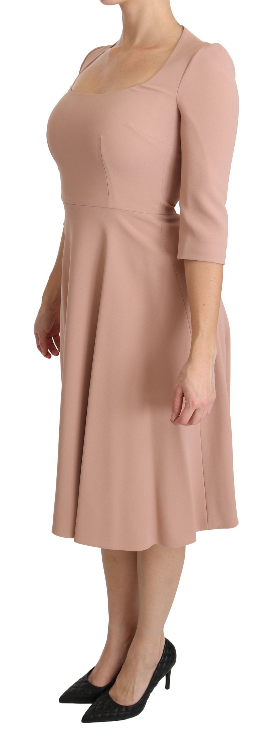 Dolce &amp; Gabbana Elegant Light Pink A-Line Knee Length Dress