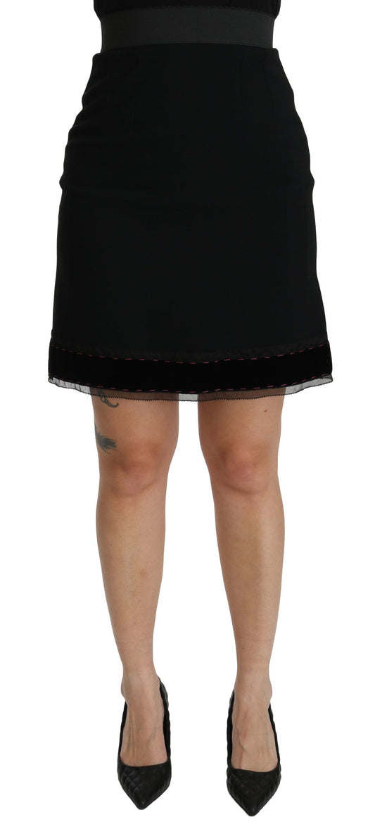 Dolce & Gabbana Elegant High-Waist Black Skirt