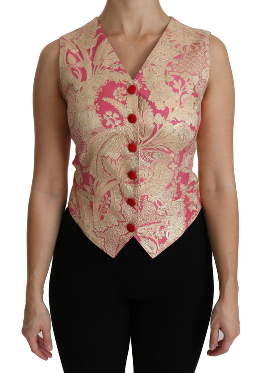 Dolce &amp; Gabbana Elegant Silk Blend V-Neck Vest Top