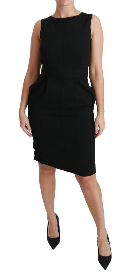 Dolce &amp; Gabbana Black Sheath Stretch Formal Dress