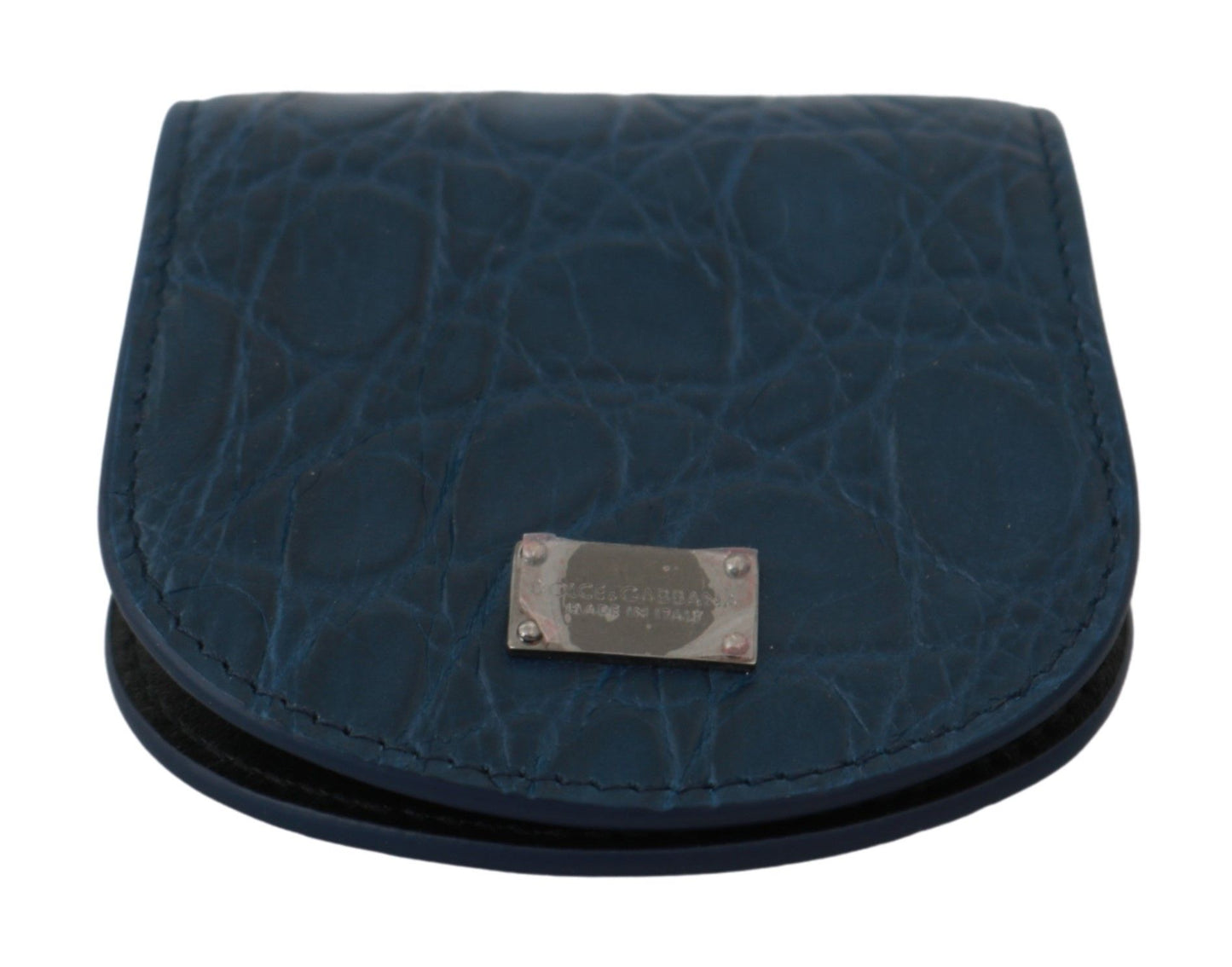 Dolce &amp; Gabbana Sleek Blue Caimano Condom Case Wallet