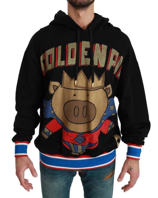 Dolce &amp; Gabbana Black Sweater Pig of the Year Hooded