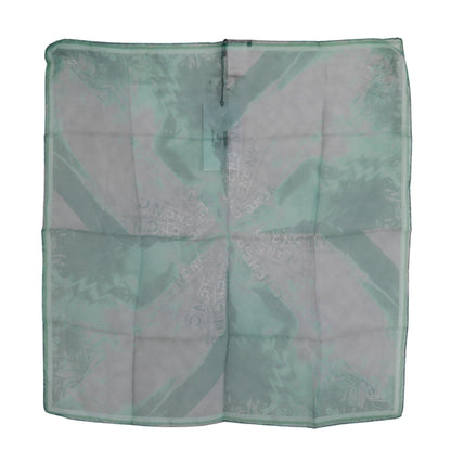 Costume National Elegant Silk Green Printed Scarf