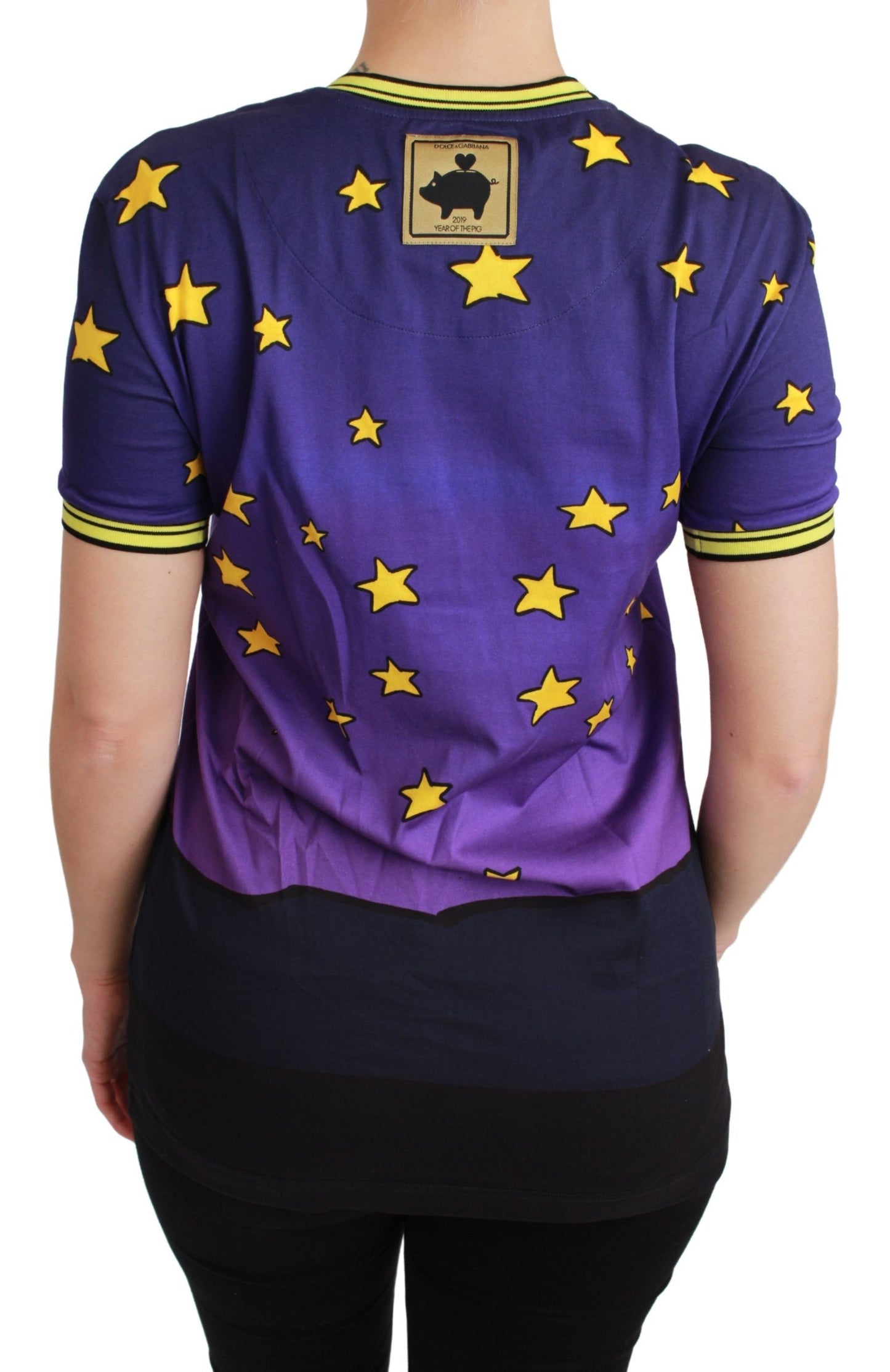 Dolce &amp; Gabbana Elegant Crewneck Motive Tee in Purple