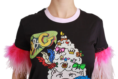 Dolce &amp; Gabbana Chic Crewneck Year of the Pig Pattern Tee