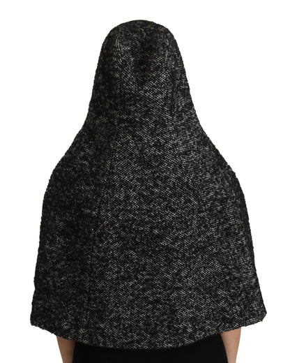 Dolce & Gabbana Elegant Gray Wool Hooded Scarf by Iconic Italian Label