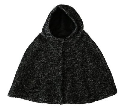 Dolce & Gabbana Elegant Gray Wool Hooded Scarf by Iconic Italian Label