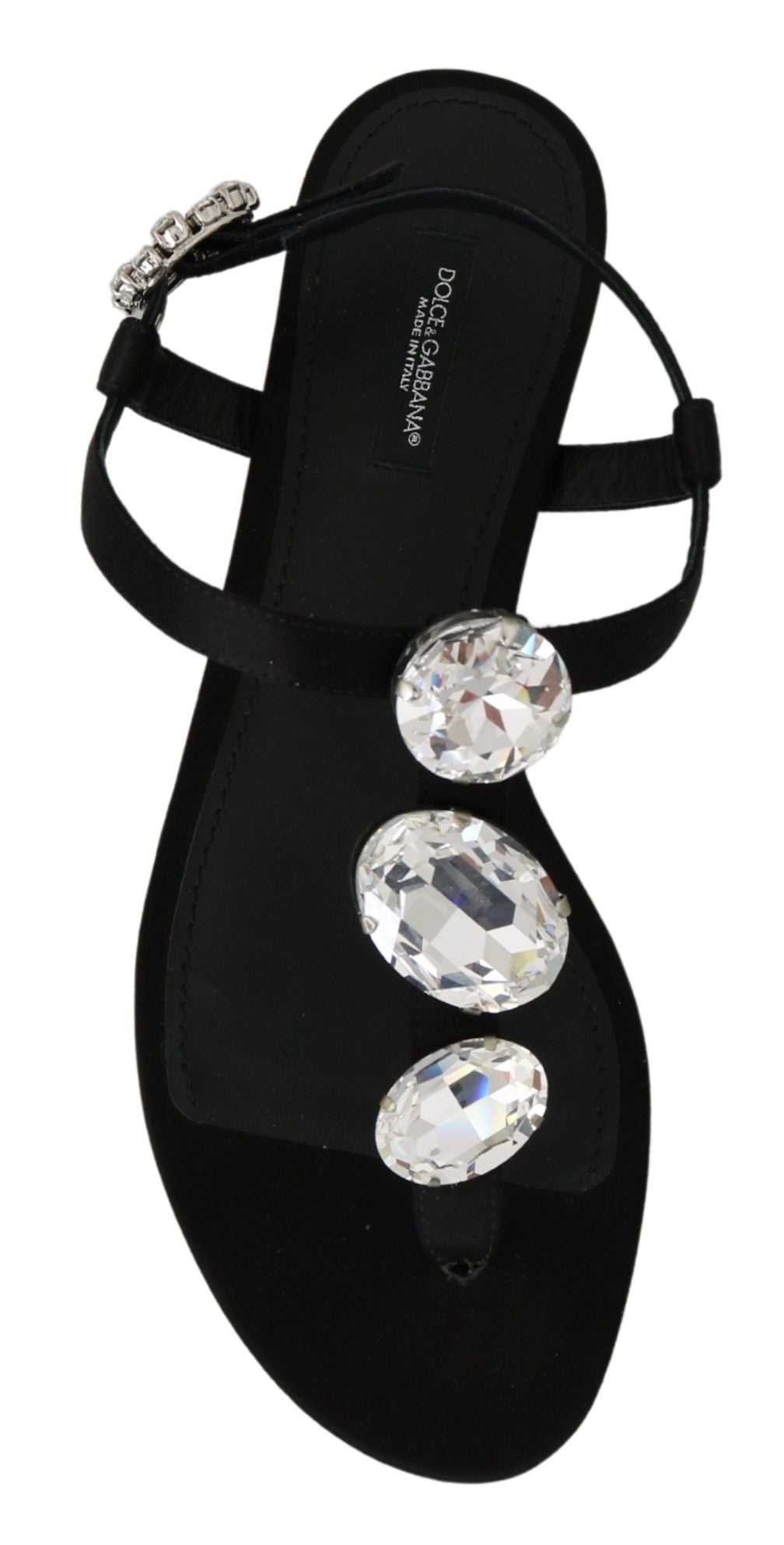 Dolce & Gabbana Elegant Crystal-Embellished Silk Sandals