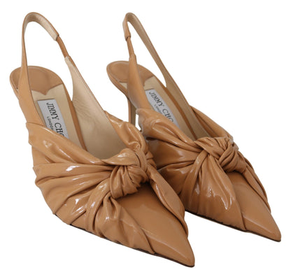 Jimmy Choo Caramel Brown Leather Annabell 85 Pumps