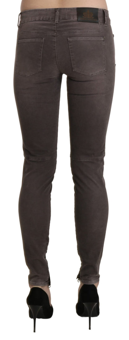 Ermanno Scervino Chic Brown Low Waist Skinny Trousers