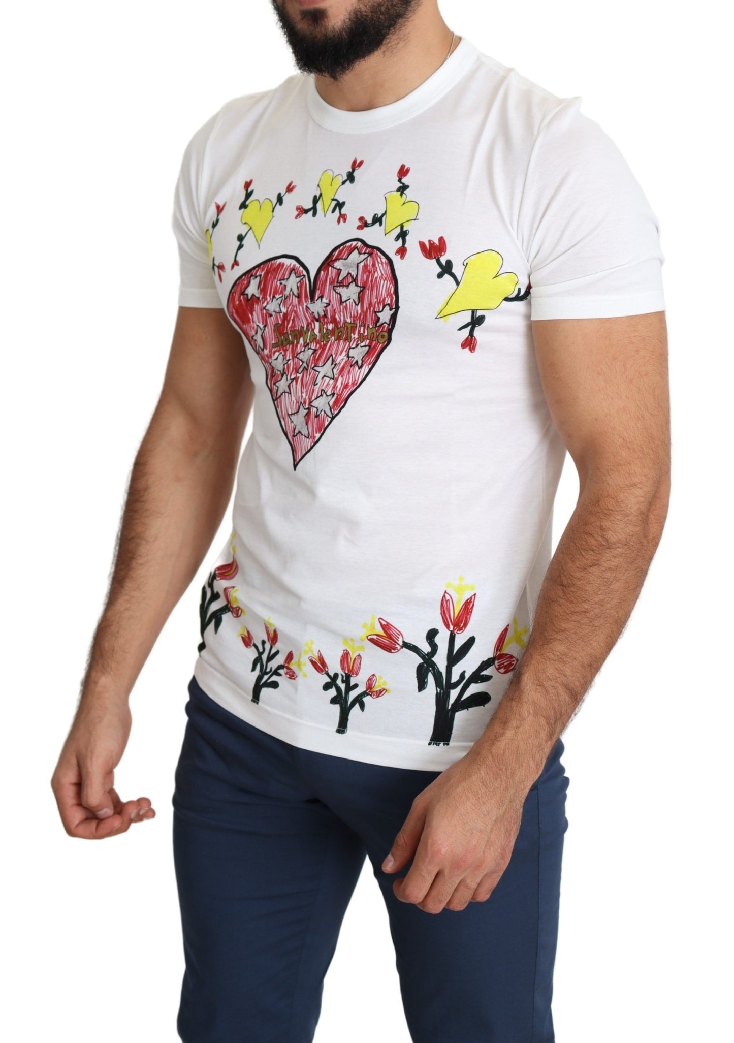 Dolce &amp; Gabbana Chic Saint Valentine Print Crew Neck T-Shirt