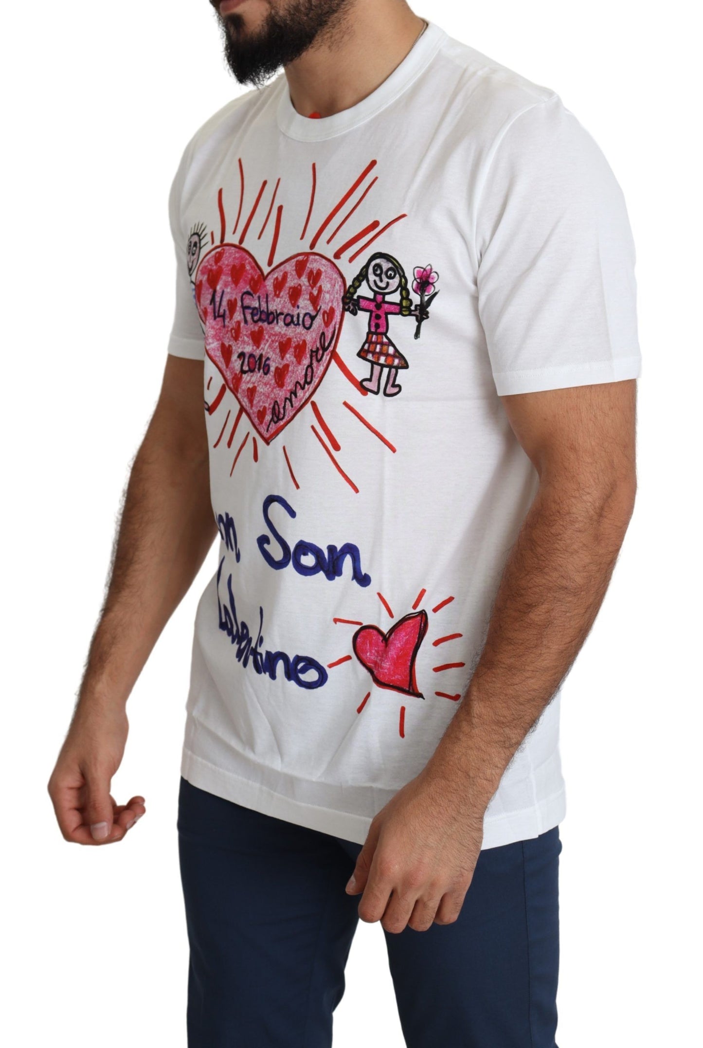 Dolce &amp; Gabbana Romantic Heart Print Crew Neck Tee