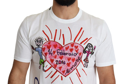 Dolce &amp; Gabbana Romantic Heart Print Crew Neck Tee