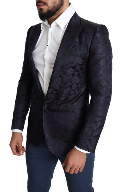 Dolce & Gabbana Elegant Silk Blend Martini Blazer in Blue