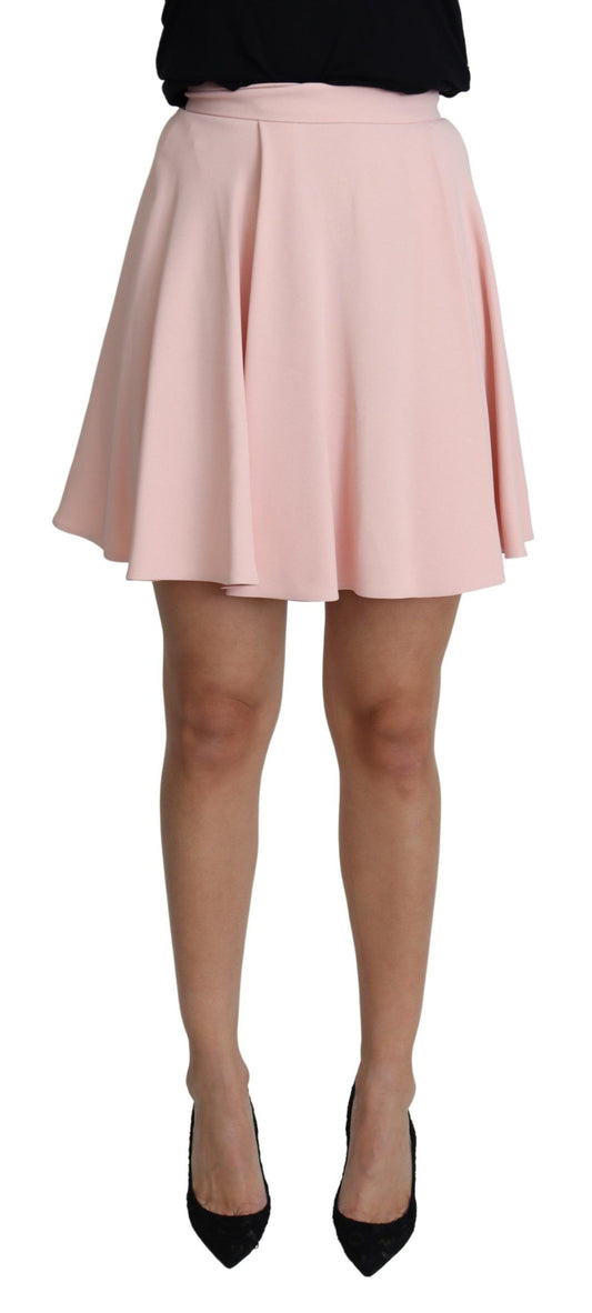 Dolce &amp; Gabbana Elegant Pink Flare A-line Mini Skirt