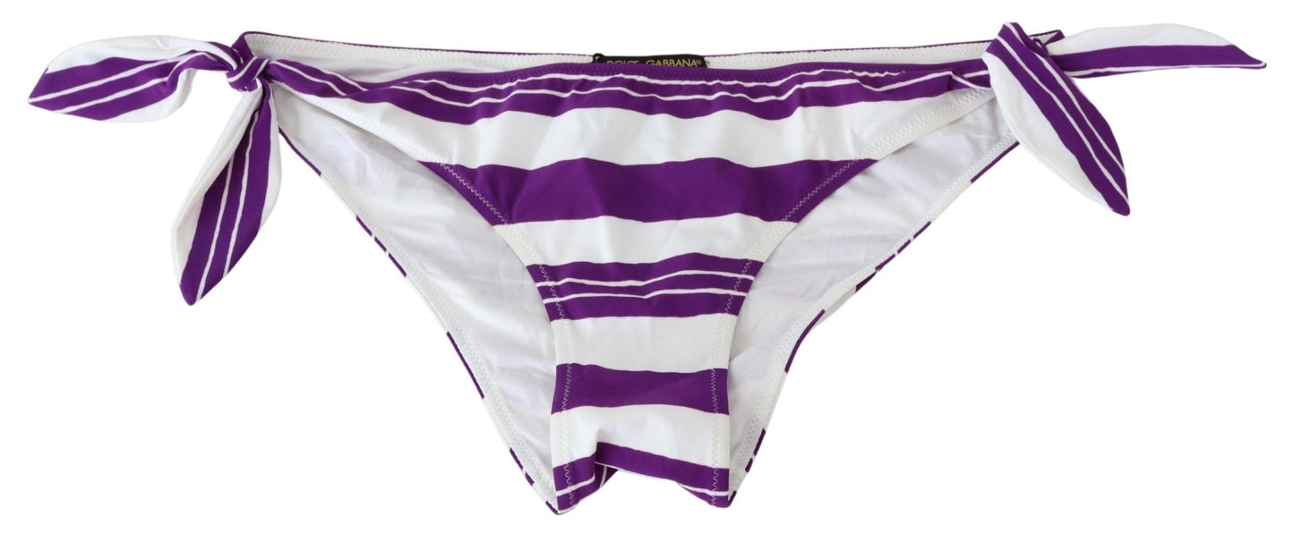 Dolce &amp; Gabbana Chic Striped Bikini Bottom - Effortless Poolside Glamor