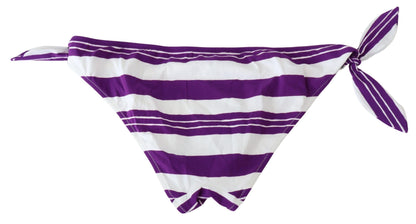 Dolce &amp; Gabbana Chic Striped Bikini Bottom - Effortless Poolside Glamor