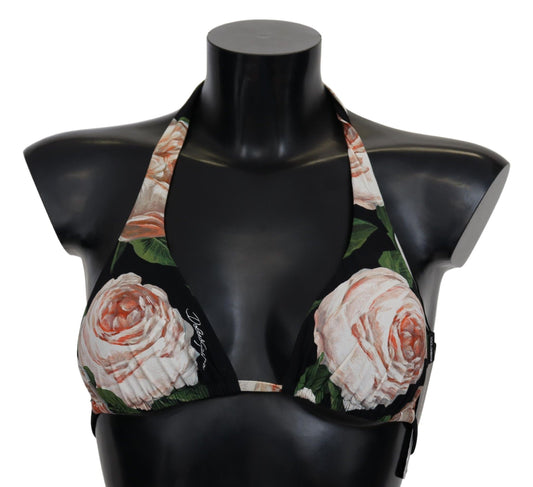 Dolce &amp; Gabbana Elegant Floral Print Bikini Top