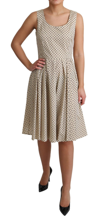 Dolce &amp; Gabbana Elegant Polka Dot Sleeveless A-Line Dress