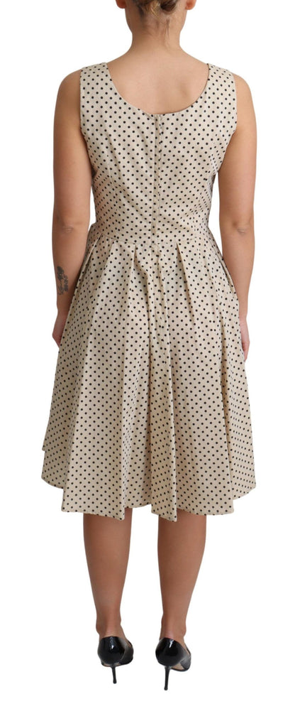 Dolce &amp; Gabbana Elegant Polka Dot Sleeveless A-Line Dress