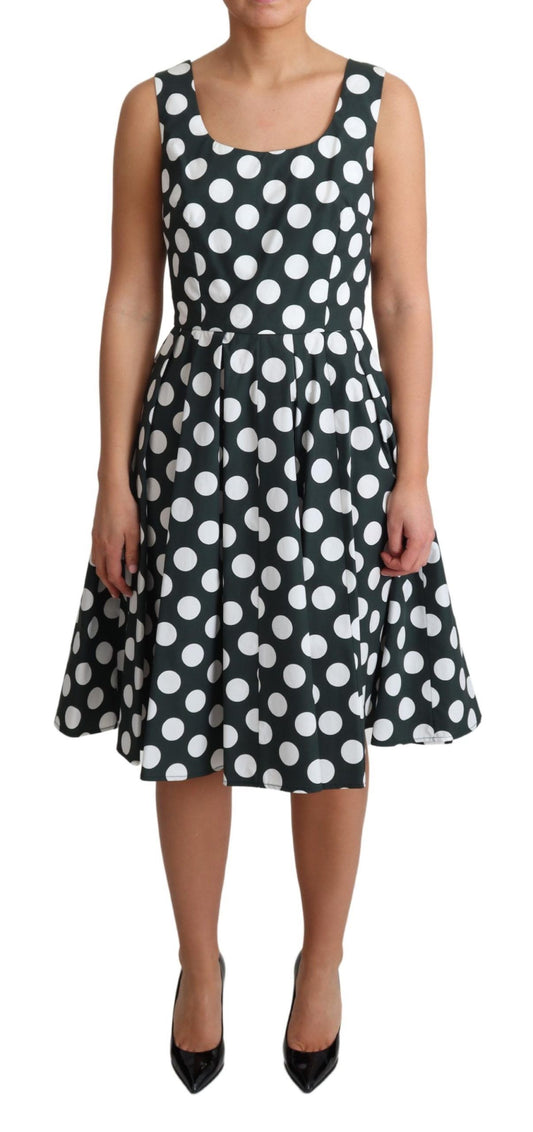 Dolce &amp; Gabbana Chic Polka Dot A-line Sleeveless Dress