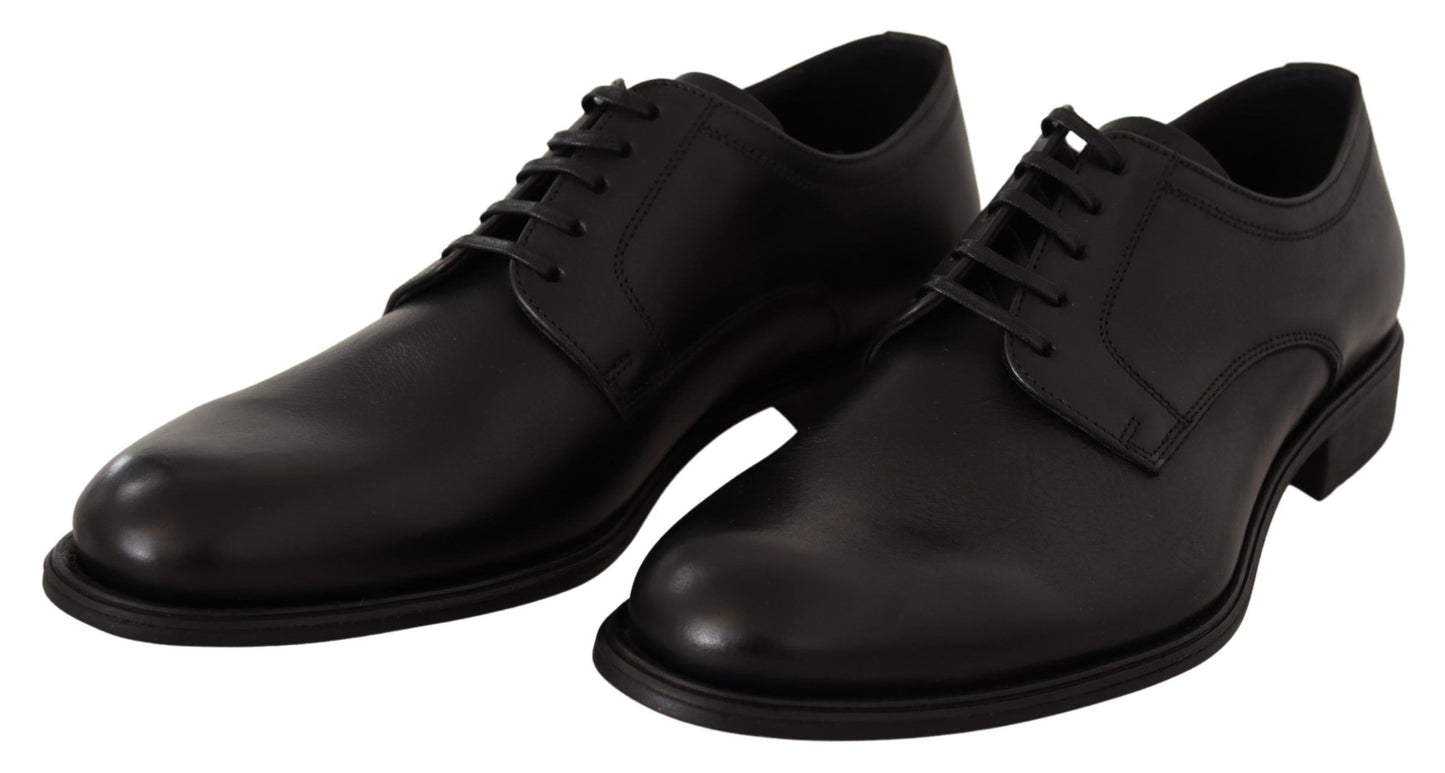 Dolce &amp; Gabbana Black Leather Lace Up Mens Formal Derby Shoes