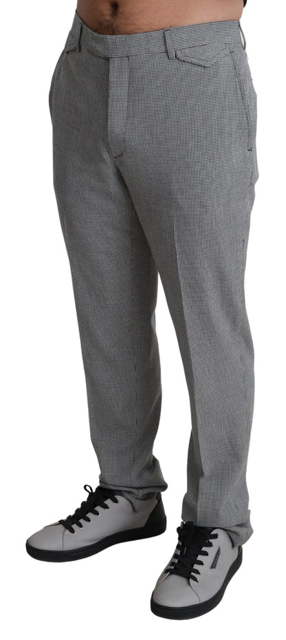 BENCIVENGA Elegant Checkered Wool Formal Trousers