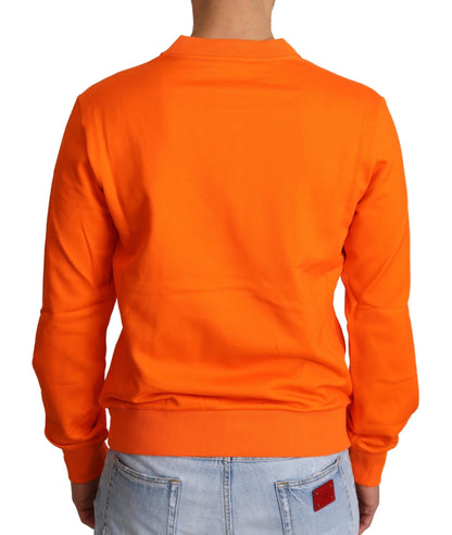 Dolce &amp; Gabbana Regal Crewneck Cotton Sweater in Orange