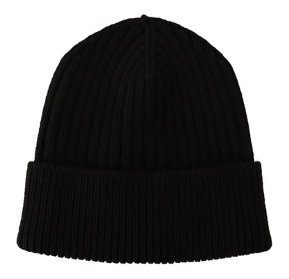 Dolce &amp; Gabbana Elegant Cable Knit Wool Beanie with Fleece Liner