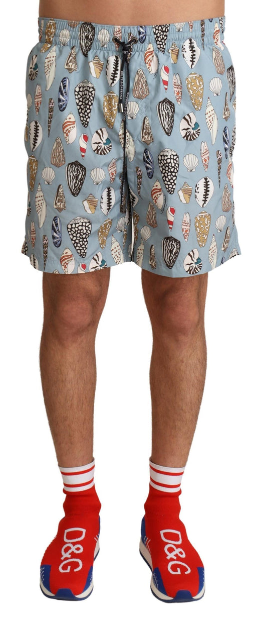 Dolce & Gabbana Elegant Seashell Print Swim Trunks