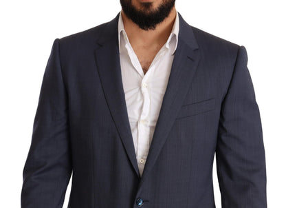 Dolce &amp; Gabbana Elegant Blue Wool Martini Blazer Jacket