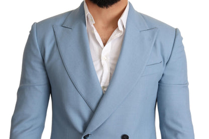 Dolce & Gabbana Elegant Blue Cashmere-Silk Men's Blazer