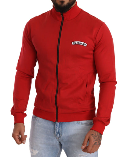 Dolce &amp; Gabbana Red DG Motor Club Zipper Stretch Sweater