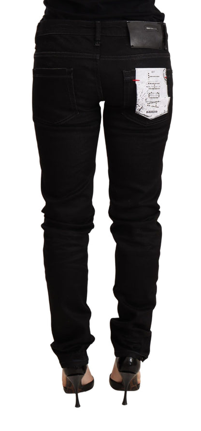 Acht Sleek Black Wash Skinny Jeans