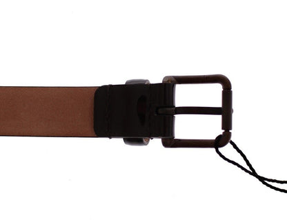 Dolce &amp; Gabbana Brown Leather Logo Belt Cintura Belt