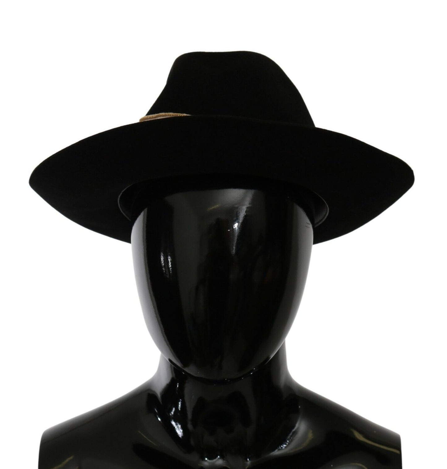 Dolce &amp; Gabbana Black Lapin Amor Gignit Wide Brim Panama Hat