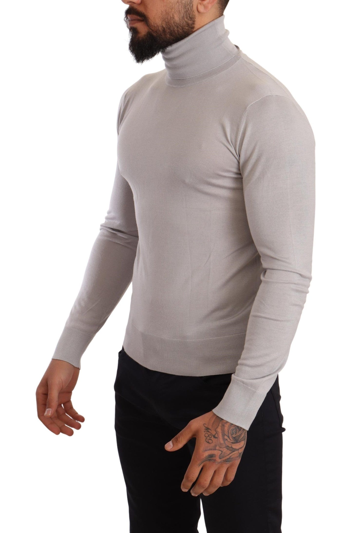 Dolce &amp; Gabbana Gray Cashmere Turtleneck Pullover Sweater