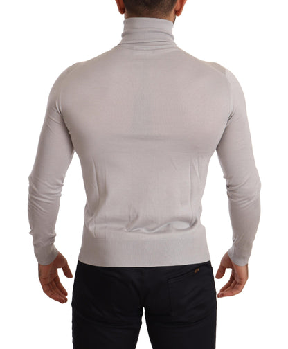 Dolce &amp; Gabbana Gray Cashmere Turtleneck Pullover Sweater