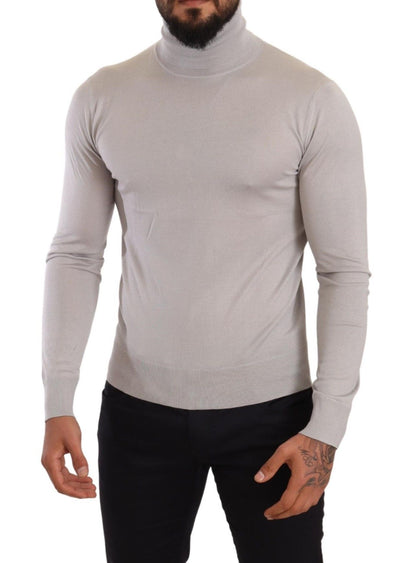 Dolce &amp; Gabbana Gray Cashmere Turtleneck Pullover Sweater