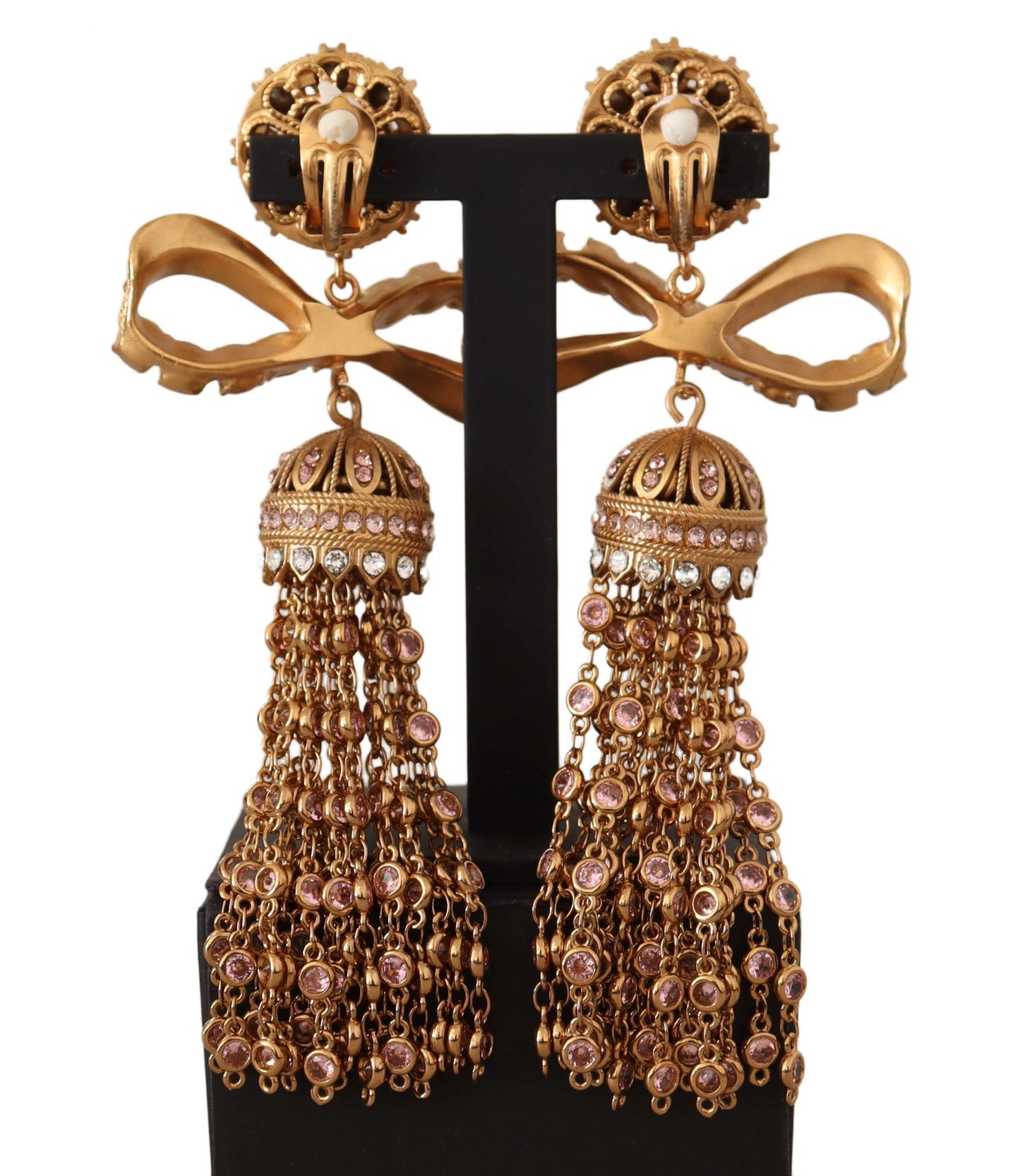 Dolce &amp; Gabbana Elegant Antique Gold Bow Earrings