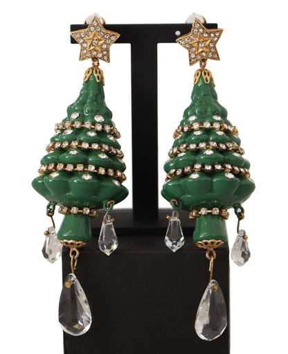 Dolce & Gabbana Enchanting Crystal Christmas Tree Clip-On Earrings