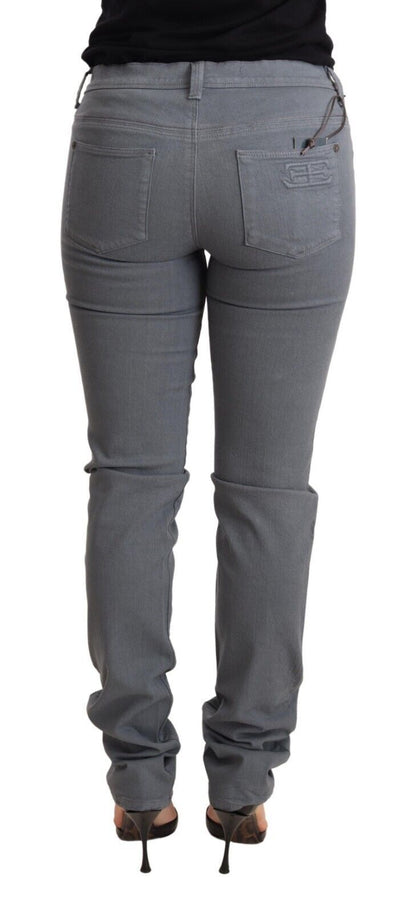 Ermanno Scervino Sleek Gray Low Waist Skinny Jeans