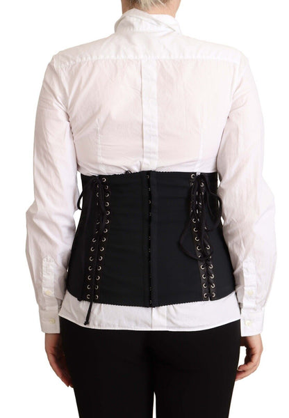 Dolce &amp; Gabbana Chic Black Corset Belt Top