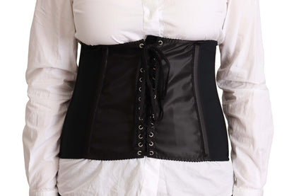 Dolce &amp; Gabbana Chic Black Corset Belt Top