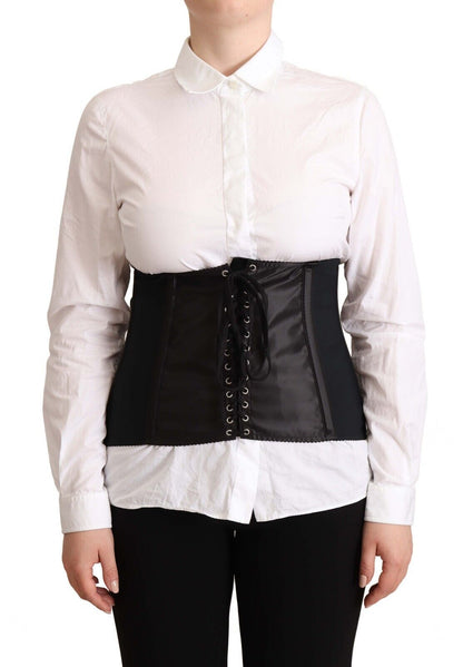 Dolce &amp; Gabbana Chic Black Corset Belt Top