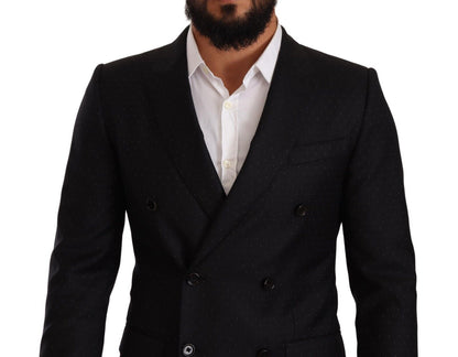 Dolce &amp; Gabbana Elegant Black Dotted Formal Blazer